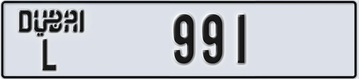UAE License Plate Dubai L 991