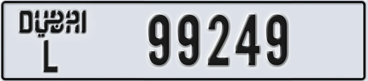 UAE License Plate Dubai L 99249