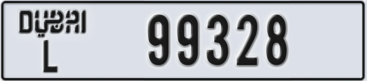 UAE License Plate Dubai L 99328