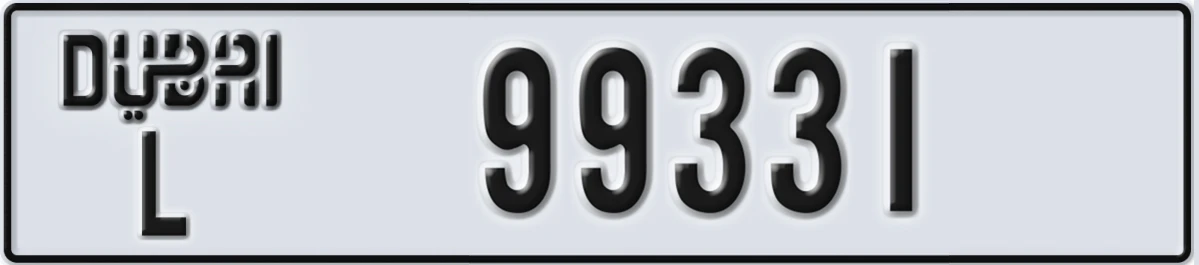 UAE License Plate Dubai L 99331