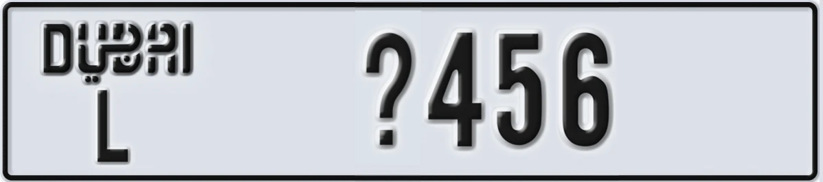 UAE License Plate Dubai L X456