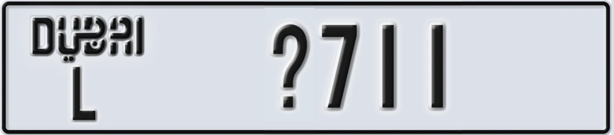 UAE License Plate Dubai L X711