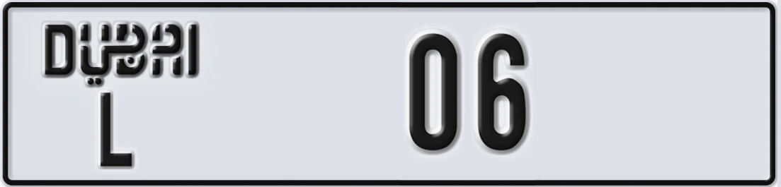 UAE License Plate Dubai L X06
