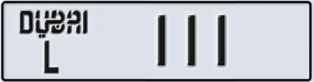 UAE License Plate Dubai L X111Y