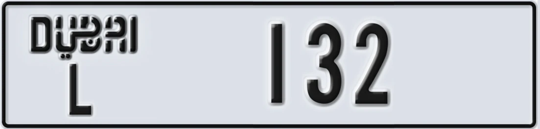 UAE License Plate Dubai L X132