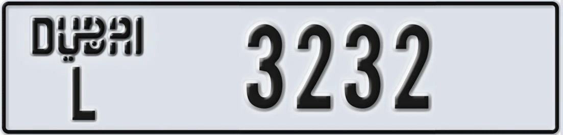 UAE License Plate Dubai L X3232