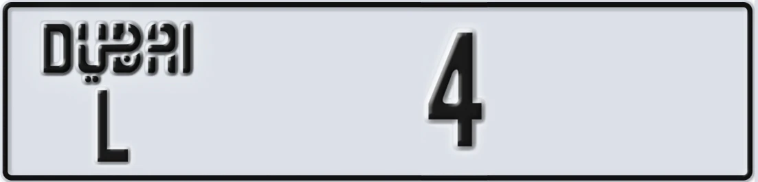 UAE License Plate Dubai L X4