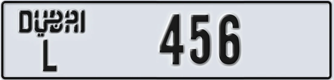 UAE License Plate Dubai L X456