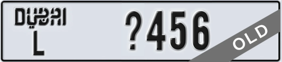 UAE License Plate Dubai L X456