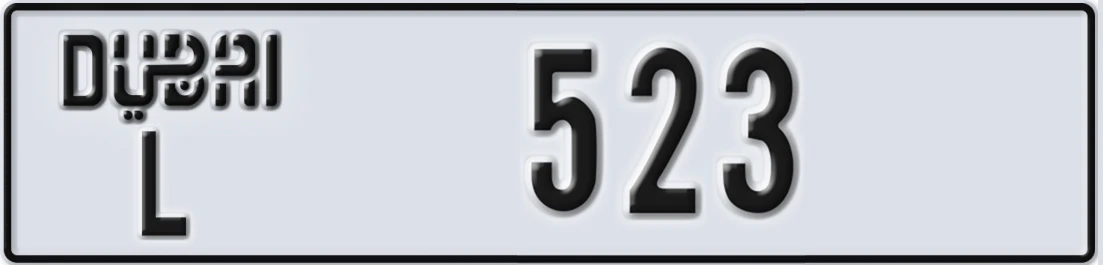 UAE License Plate Dubai L X523