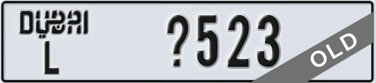 UAE License Plate Dubai L X523