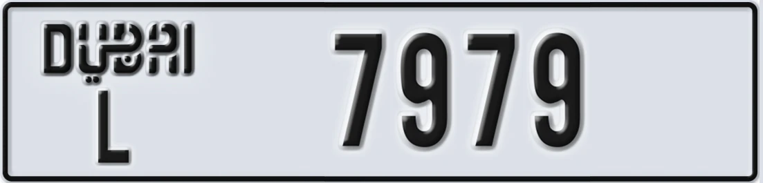 UAE License Plate Dubai L X7979