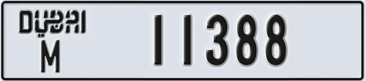 UAE License Plate Dubai M 11388