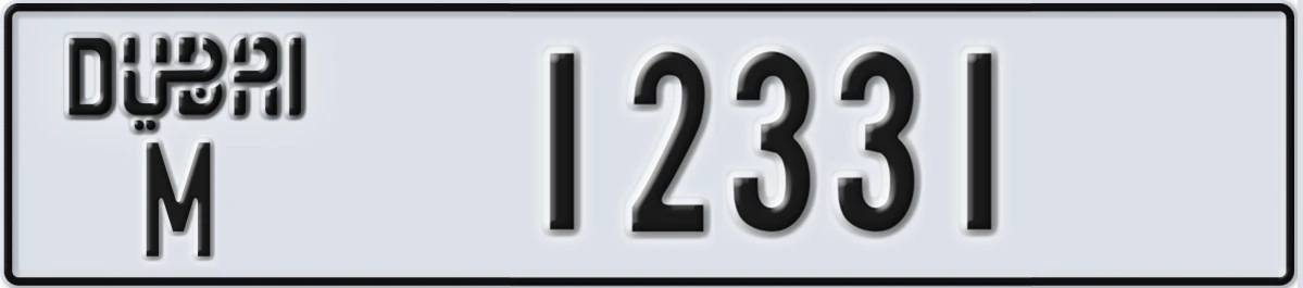 UAE License Plate Dubai M 12331