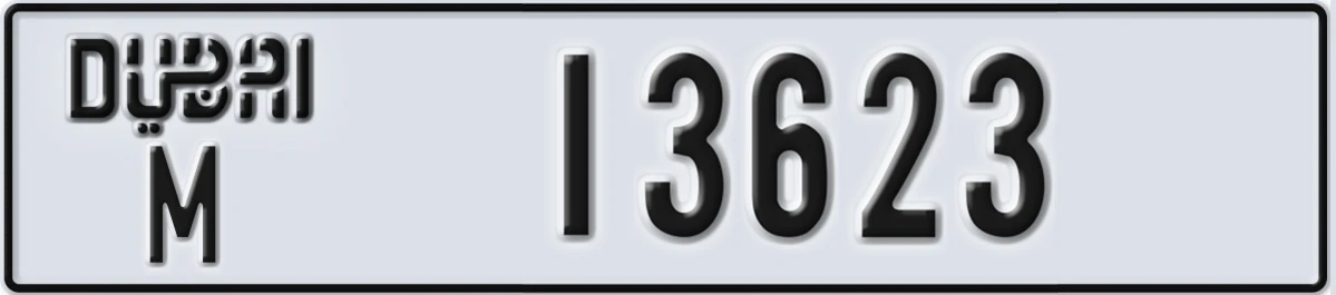 UAE License Plate Dubai M 13623