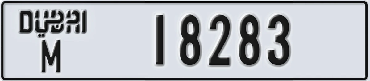 UAE License Plate Dubai M 18283