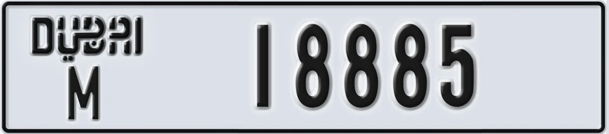 UAE License Plate Dubai M 18885