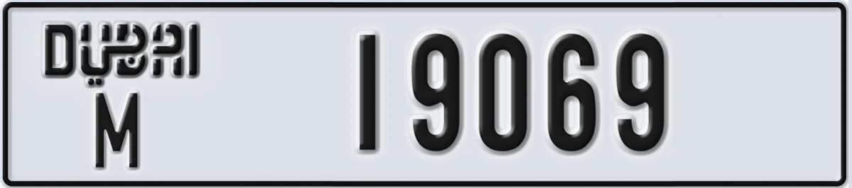 UAE License Plate Dubai M 19069