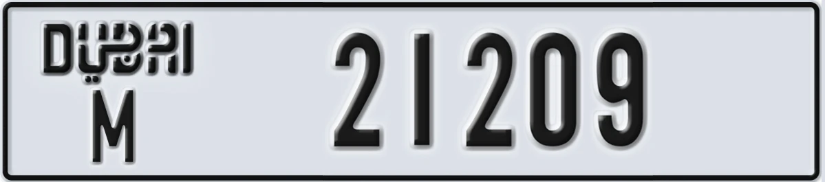 UAE License Plate Dubai M 21209