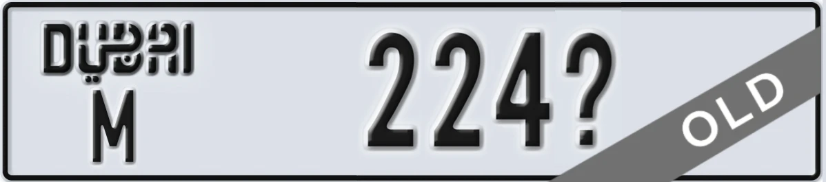 UAE License Plate Dubai M 224X