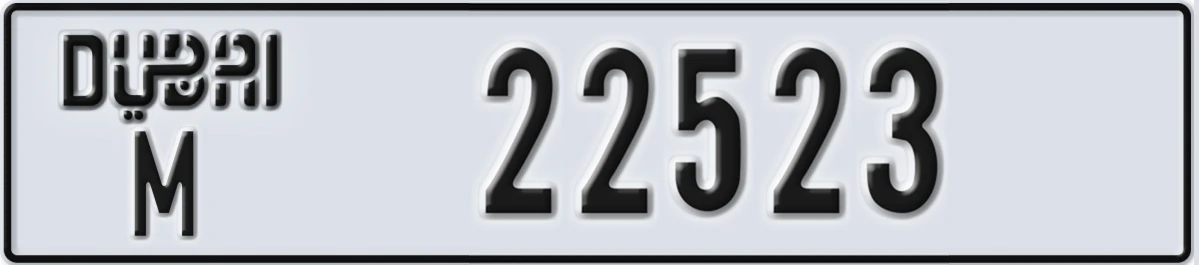 UAE License Plate Dubai M 22523
