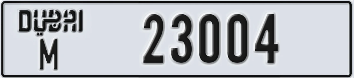 UAE License Plate Dubai M 23004