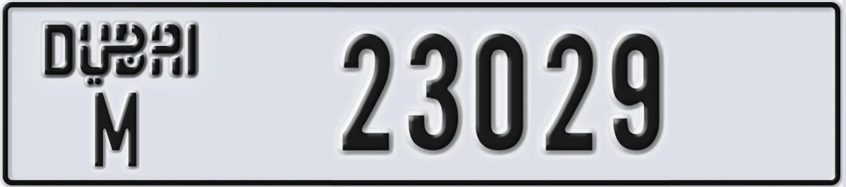 UAE License Plate Dubai M 23029