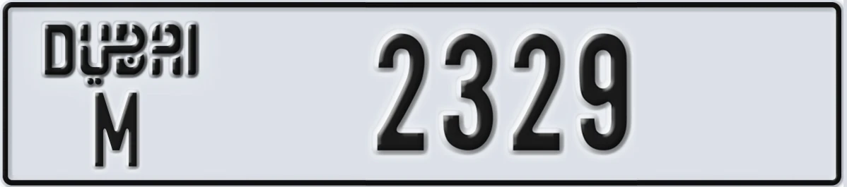 UAE License Plate Dubai M 2329