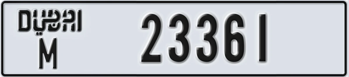 UAE License Plate Dubai M 23361