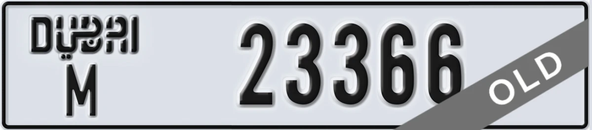 UAE License Plate Dubai M 23366