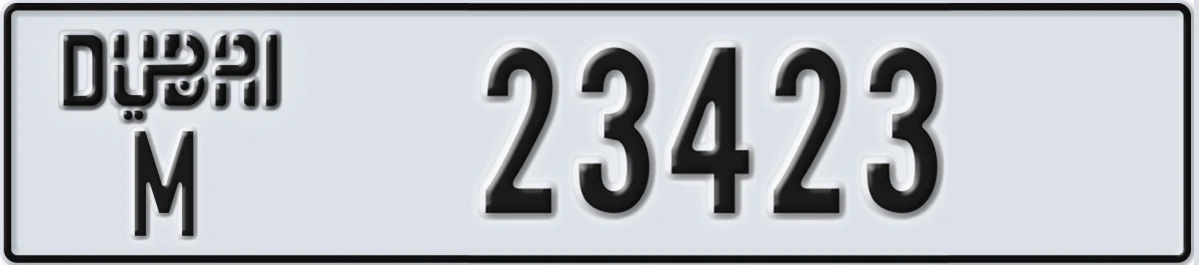UAE License Plate Dubai M 23423