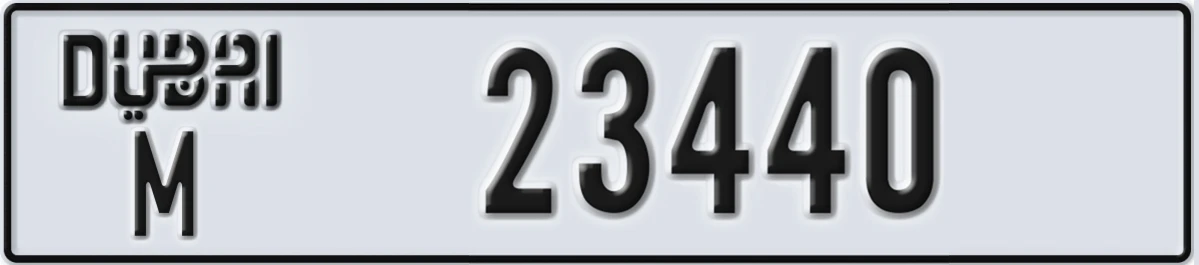 UAE License Plate Dubai M 23440