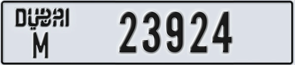 UAE License Plate Dubai M 23924