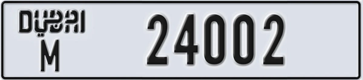 UAE License Plate Dubai M 24002