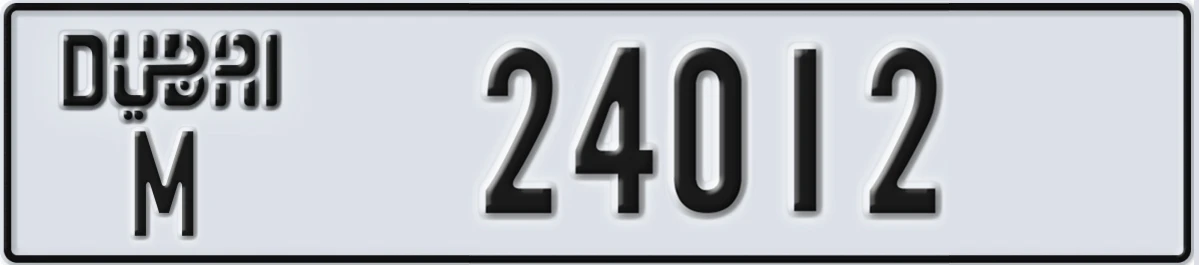 UAE License Plate Dubai M 24012