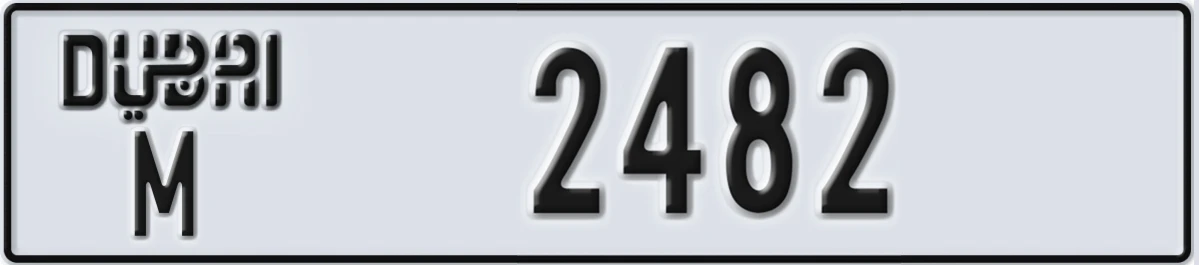 UAE License Plate Dubai M 2482
