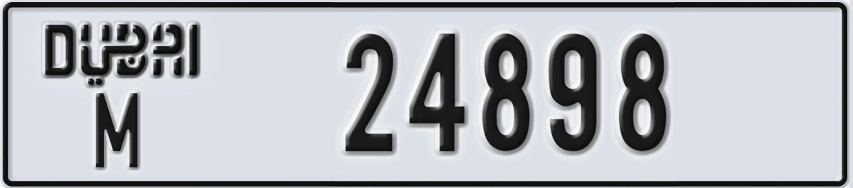 UAE License Plate Dubai M 24898