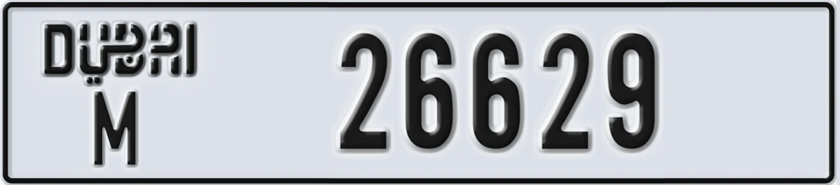 UAE License Plate Dubai M 26629