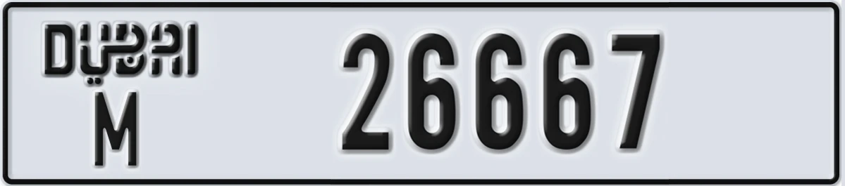 UAE License Plate Dubai M 26667