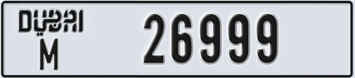 UAE License Plate Dubai M 26999