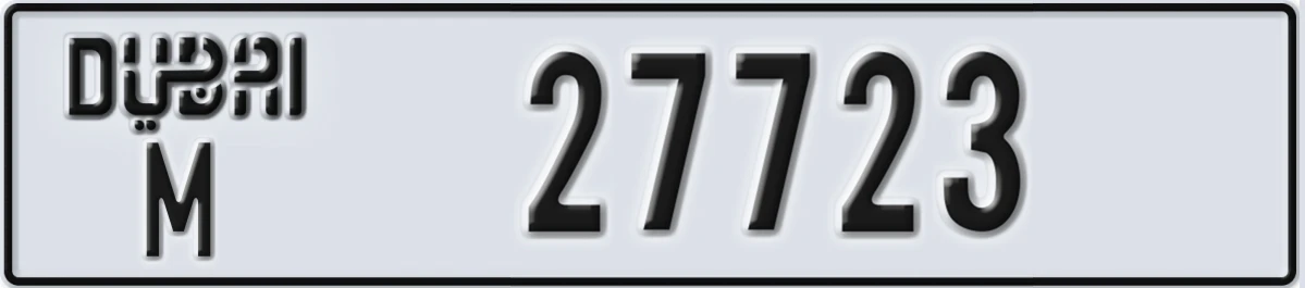 UAE License Plate Dubai M 27723
