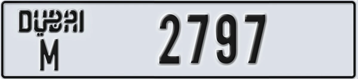 UAE License Plate Dubai M 2797