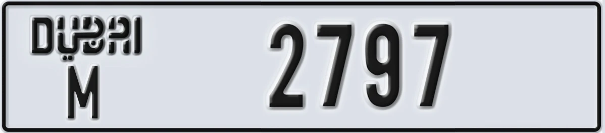 UAE License Plate Dubai M 2797