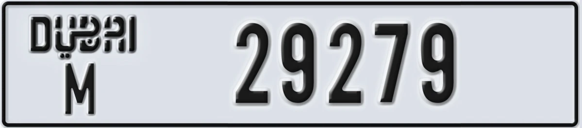 UAE License Plate Dubai M 29279