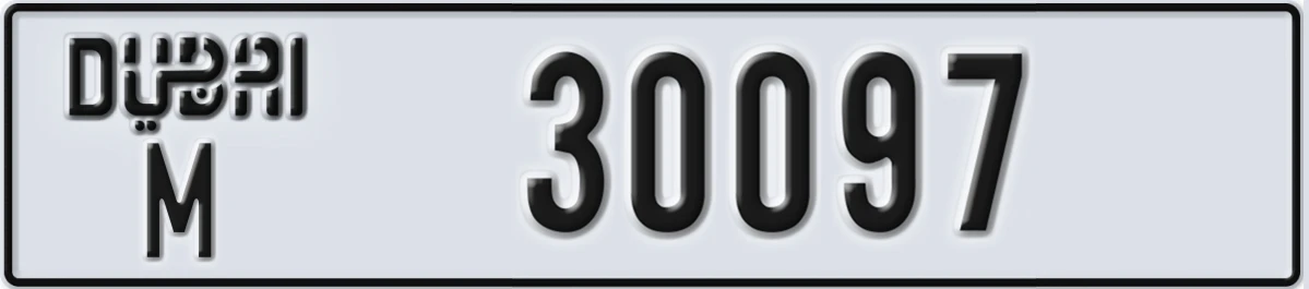 UAE License Plate Dubai M 30097