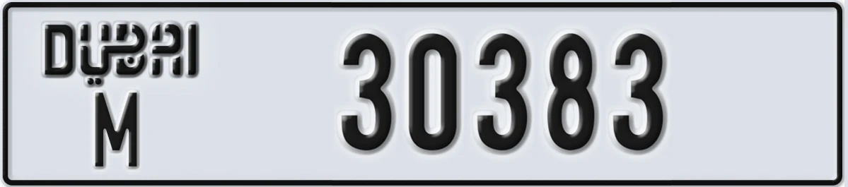UAE License Plate Dubai M 30383