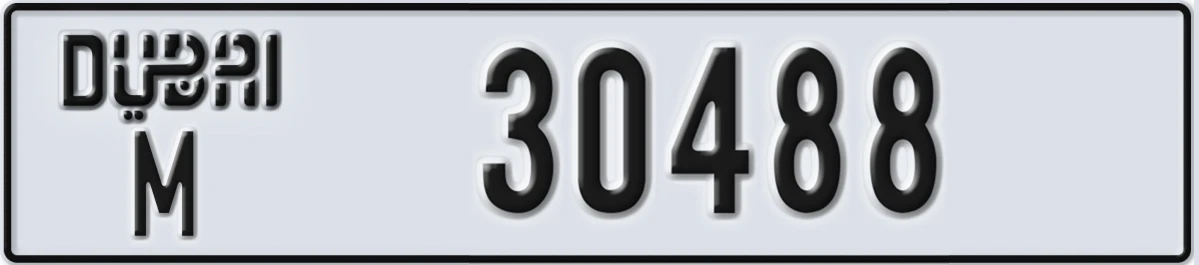 UAE License Plate Dubai M 30488