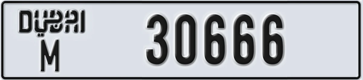 UAE License Plate Dubai M 30666