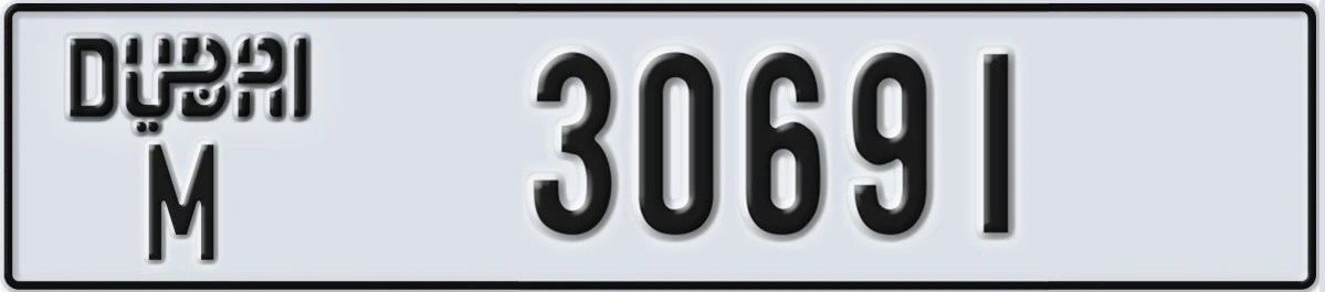 UAE License Plate Dubai M 30691