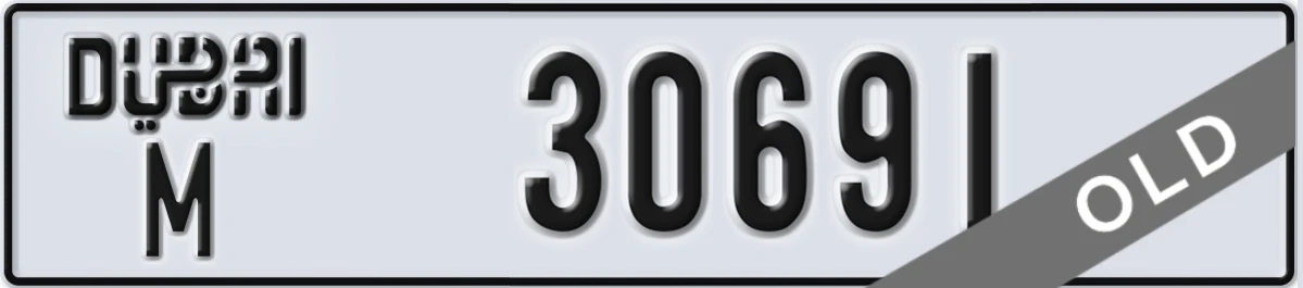 UAE License Plate Dubai M 30691
